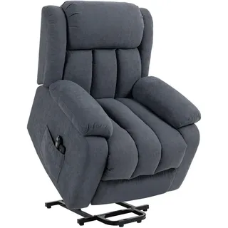 Homcom Fernsehsessel mit Aufstehhilfe Elektrisch Relaxsessel mit Liegefunktion Grau , Dunkelgrau , Textil , 91x103x93 cm , Wohnzimmer, Sessel, Massagesessel