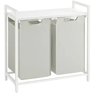 MID.YOU Wäschekorb ca. 73x72x33 cm Hellgrau/Weiß