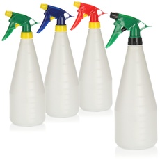 com-four® 4X Blumensprüher - Sprühflasche mit Skala - Sprüher zur Bewässerung von Pflanzen - Wassersprühflasche zum Wasserzerstäuben (4 Stück - bunt)