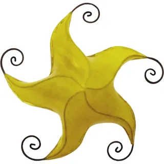 Orientalische Lampe Deckenleuchte Hängelampe marokkanische Deckenlampe Lederlampe STERN Nejma 50 cm, gelb - Gelb