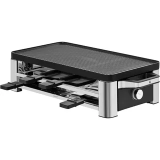 WMF Lono Raclette-Grill für 8 Personen, leistungsstark, gleichmäßiges Grillen und Überbacken, antihaftbeschichtete Pfännchen und Schieber, für idyllische Raclette-Abende, aus edlem Cromargan-Edelstahl