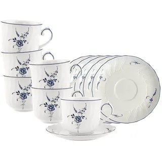 Villeroy & Boch Frühstückstassen 0,24 l Weiß/Blau 6 St.
