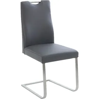 K+W Komfort & Wohnen Freischwinger Leder grau