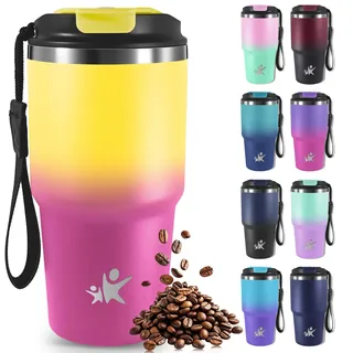 Thermosbecher, 20oz Thermobecher aus Edelstahl, Isolierbecher, 4h Heiß und 8h Kalt, Kaffee to go Becher Thermo, Isolierbecher Auslaufsicher, Kaffee Thermobecher für Tee, Smoothies und Mehr