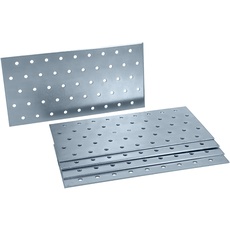 HELPMATE – 6 Stück Lochplatten 100x200 mm – Flachverbinder galvanisch verzinkt & blau passiviert – Holzverbinder mit hervorragendem Korrosionsschutz, stabil & langlebig – einfache Montage