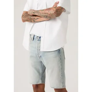 Bermudas LEVI'S "501 ORIGINAL SHORTS", Herren, Gr. 33, N-Gr, blau (never on time shorts), Denim/Jeans, Obermaterial: 99% Baumwolle, 1% Elasthan, unifarben, normal kniefrei, Hosen Bermudas, Jeans-Bermudas mit Stretch, der Klassiker 501 ORIGINAL