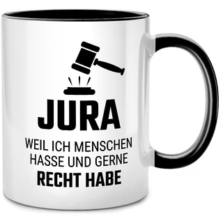 Seness Jura weil ich Menschen hasse Tasse mit Spruch, Anwalt Geschenk, Jura Studium, lustige Juristen Geschenke für Anwälte, Lawyer, Jurastudenten, Abschiedsgeschenk Kollegen, Kaffeetasse Juristin