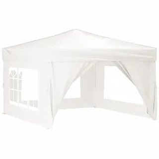 Partyzelt Faltbar mit Seitenwänden Weiß 3 x 3 m