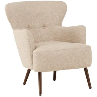 Livetastic Ohrensessel , Braun, Beige , Metall, Textil , 76x85x77 cm , Wohnzimmer, Sessel, Ohrensessel