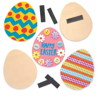 Baker Ross Ostereier-Holzmagnete, 10er-Packung, Osternbasteln für Kinder zum Verzieren, Personalisieren und Präsentieren, AW219