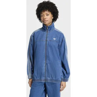 Jeansjacke ADIDAS ORIGINALS "FIREBIRD TT D", Damen, Gr. XL, blau (medium vintage denim), Obermaterial: 100% Baumwolle, Jacken Jeansjacke, Adilenium Jeans-Originals Jacke