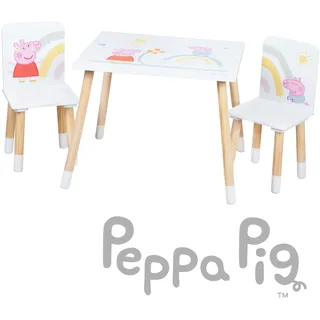 roba Kindersitzgruppe Peppa Pig 60 x 49 x 50 cm Holz weiß mehrfarbig