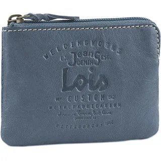 Lois - Schlüsseletui Leder Herren, Schlüsseltasche Mit Münzfach Kompakt Für Den Alltag, Kleines Leder Portemonnaie Mit Schlüsselring Für Münzen Und Wichtige Essentials, Jeansblau