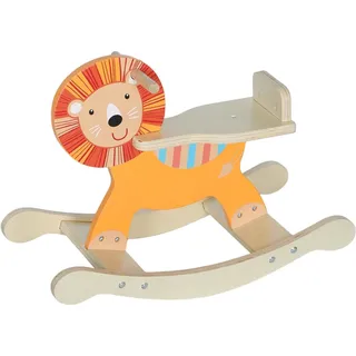 Schaukelpferd, Löwendesign, Holz, 25 kg Tragkraft, Alter 2-5 - Orange