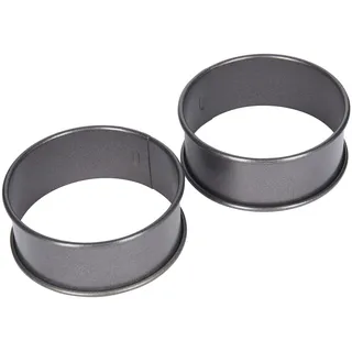 KitchenCraft 2er-Set Antihaft-Poachette-Ringe, spülmaschinenfeste Kochringe, 9cm Durchmesser x 3,5cm tief, 1 Set