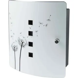 Schlüsselschrank Burg Wächter 6204/10 Ni Pusteblume, 10 Haken, Verstellbarer Magnetverschluss, Edelstahl, Löwenzahn Nachbildung