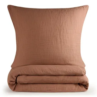 Blumtal Musselin Kupfer 135 x 200 cm + 80 x 80 cm