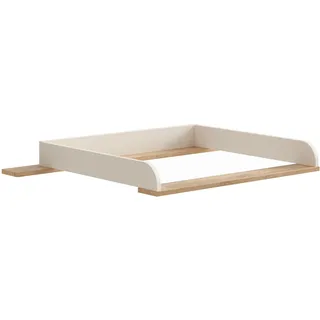 Paidi Wickelaufsatz "STIENE in Beige oder Grau, zur Erweiterung der Kommode" B/H/T ca. 123/12/80cm, Wickelauflage mit Eiche Massivholz und gerundeten Kanten, cashmere, beige, eiche massiv