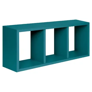 Homemania Tristano Wandregal für Wohnzimmer, Schlafzimmer, Büro, MDF, Blau, 70 x 30 x 15,5 cm, 70 X 30 X 15.5