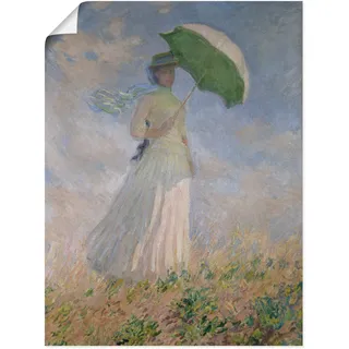 Artland Poster "Frau mit Sonnenschirm, Susanne Hoschedé" Frau 1 Stk. tlg. ohne Rahmen, farbe bild(er): blau