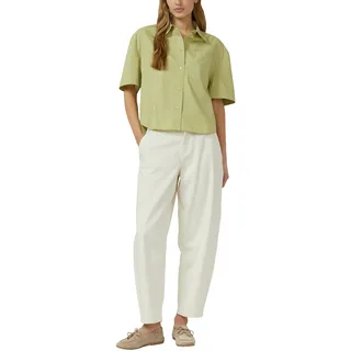 Hemdbluse S.OLIVER, Damen, Gr. 42, matcha grün, Web, Obermaterial: 100% Baumwolle, unifarben, relaxed fit normal, gerader Abschluss, Blusen Hemdbluse, mit Brust Tasche