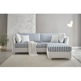 Home Affaire »CALIFORNIA« maritimer Landhausstil, Ecksofa, Hocker links / rechts montierbar,