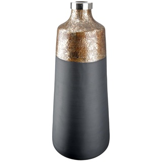 GILDE große Deko Vase XL aus Glas - Blumenvase Moderne Deko Wohnzimmer Tischdeko - Farbe: Schwarz Gold - Höhe 44 cm