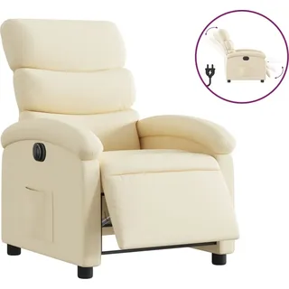 vidaXL Relaxsessel Elektrisch Creme Stoff - Creme