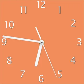 Wallario Design Wanduhr Pastellorange aus Echtglas, Größe 20 x 20 cm - Orange