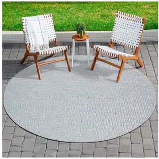Sanat Teppich »Melissa 8000« rund 10 mm Höhe Kurzflor, In -und Outdoor geeignet, Wohnzimmer, grau