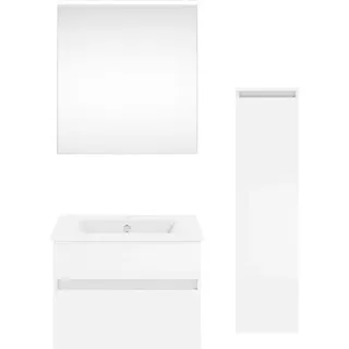 Puris Badezimmer , Weiß Hochglanz , Holzwerkstoff , 2 Schubladen , 92.2 cm , Goldenes M, Dgm, Made in Europe , hängend , Badezimmer, Badmöbelsets & Badmöbelserien, Badmöbel-Sets