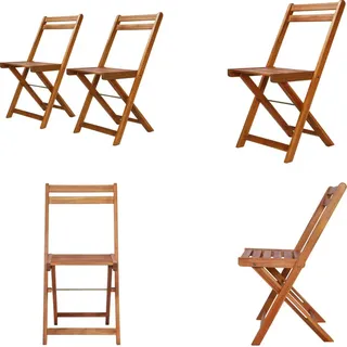 vidaXL Outdoor Bistrostühle 2 Stk. Massivholz Akazie - Gartenstuhl - Gartenstühle - Außenstuhl - Außenstühle - Braun