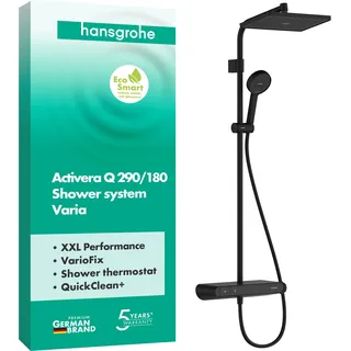 Hansgrohe Activera Q Showerpipe 290/180 1jet EcoSmart Mattschwarz 28648670