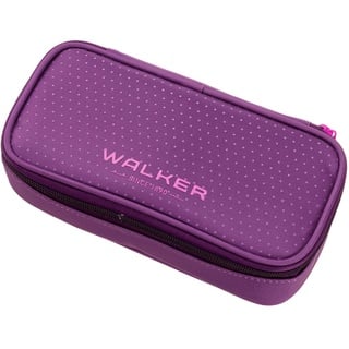 Walker 49711-053 - Schlamperbox Fame 2.0 "Uni Plum", Federmappe mit geräumigem Hauptfach, doppelseitiger Trennwand mit 20 Stiftfächern, Zippfach und robustem Reißverschluss