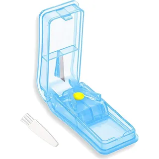 Tablettenteiler Medikamententeiler für Große und Kleine Tabletten Blau