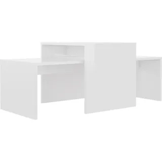 vidaXL Couchtisch-Set Hochglanz-Weiß 100x48x40 cm Holzwerkstoff - Weiß