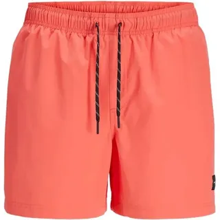 Herren Badehose Jack & Jones Jpstmaui Jj Solid Hot Orange - Orange