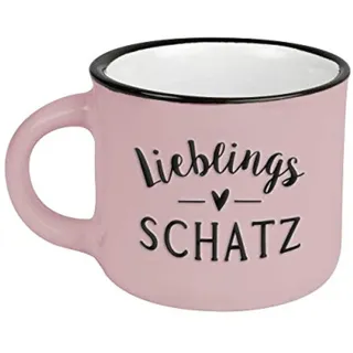 Grafik-Werkstatt Espressotasse vintage| Mini Keramik Becher zum verschenken | 95 ml | Lieblingsschatz, Rosa