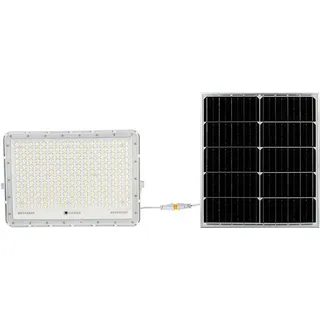 VTAC LED Solar Flutlicht 30 W Aluminium 26,0 cm inkl. Fernbedienung weiß
