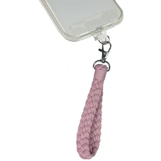 AMAYO - Boho Handykette Universal, Handyanhänger, Handy Perlen Schlüsselband, Handschlaufe, Baumwolle, Armband, Handyband, kompatibel mit jedem Handy, Smartphone und Handy Hülle (Pink Makramee)