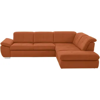 Beldomo Speed Ecksofa , Terracotta , Textil , Ottomane rechts, L-Form , 318x260 cm , Goldenes M , Typenauswahl, Bettkasten erhältlich, Stoffauswahl, Bettfunktion erhältlich, Hocker erhältlich, Rücken echt , Wohnzimmer, Sofas & Couches, Wohnlandschaften, Ecksofas