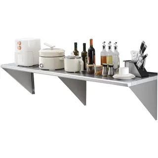 Vevor Gewürzregal Wandregal 1 Stk. Hängendes Küchenregal 1829 x 457 x 63 mm, Schweberegal Edelstahl 226 kg Belastbar, Regalbrett Wandboard Gewürzregal Geeignet für Küchen, Restaurants, Hotels usw.