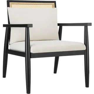 tectake Loungesessel Manuela, 67 x 70 x 82 cm, weiß , Weiß , Holz , 67x82x70 cm , Wohnzimmer, Sessel, Polstersessel