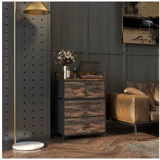 Homcom Sideboard 4 Schubladen 120 x 75 x 40 cm rustikal-braun