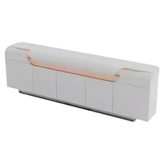 Eckschreibtisch Sideboard Couchtisch Büromöbel Arbeitszimmer Set Grau - Grau