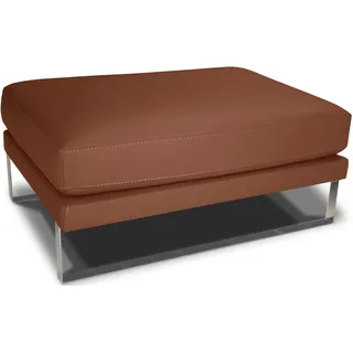 Calia Italia "Romeo", braun (karma 601 choccolate), B:96cm H:41cm T:70cm, AnilinLEDER Karma gewachst (echtes Rindsleder), Hocker, Polsterhocker Lederhocker