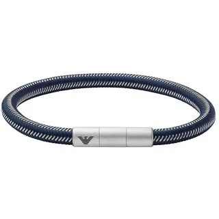 Emporio Armani EGS2990040 Herren Armband Edelstahl Silber blau 22 cm