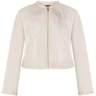 Jackenblazer BETTY BARCLAY "Blouson mit 3/4 Arm", Damen, Gr. 40, beige (grau beige), Obermaterial: 100% Polyester PES., Blazer Jackenblazer