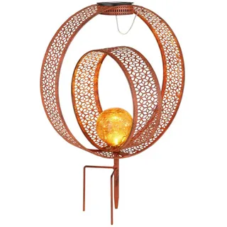 GLOBO Solarleuchte SOLAR LBH 30x20x42 cm bunt Solarlampe Gartenleuchte - Orange
