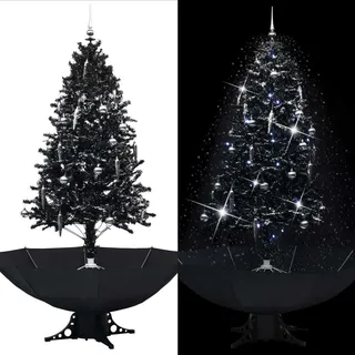"2024"Modernen Schneiender Weihnachtsbaum mit Schirmfuß Schwarz 190 cm PVC Design Künstliche Weihnachtsbäume 9413959 - Schwarz